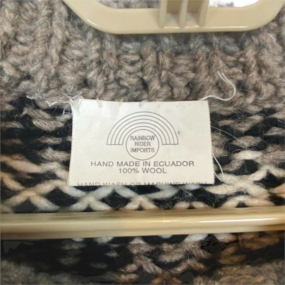 Chunky Wool Sweater Crew Neck Pullover Vintage Fair Isle Apres Ski Women's sz 1X - Picture 7 of 12